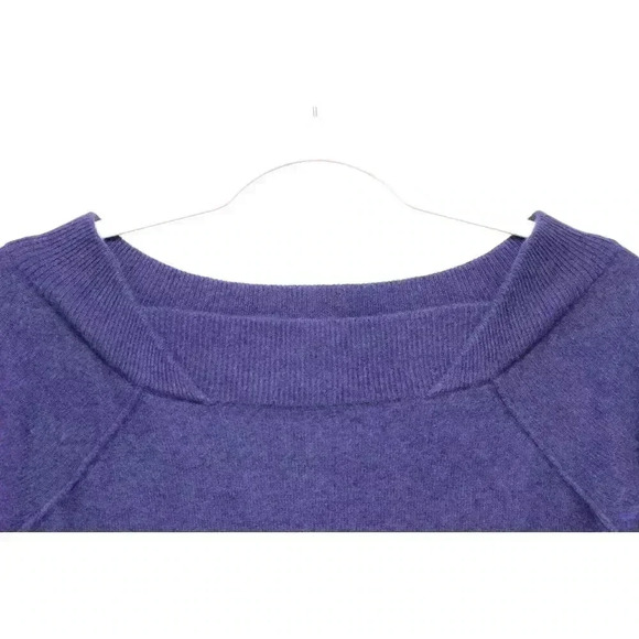 Cashmere Sweater Dress Size Small Bodycon 3/4 Sleeve Blue Purple Stretch Knit - Picture 6 of 11
